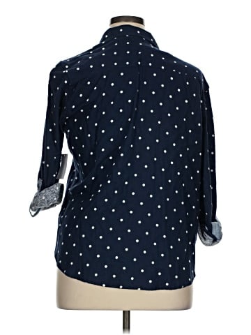 Basic Editions 3/4 Sleeve Button-Down Shirt (view 2)