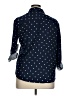 Basic Editions 100% Cotton Polka Dots Blue 3/4 Sleeve Button-Down Shirt Size XL - photo 2