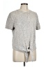 Madewell 100% Cotton Gray Knot-Front Sweater Tee Size L - photo 1