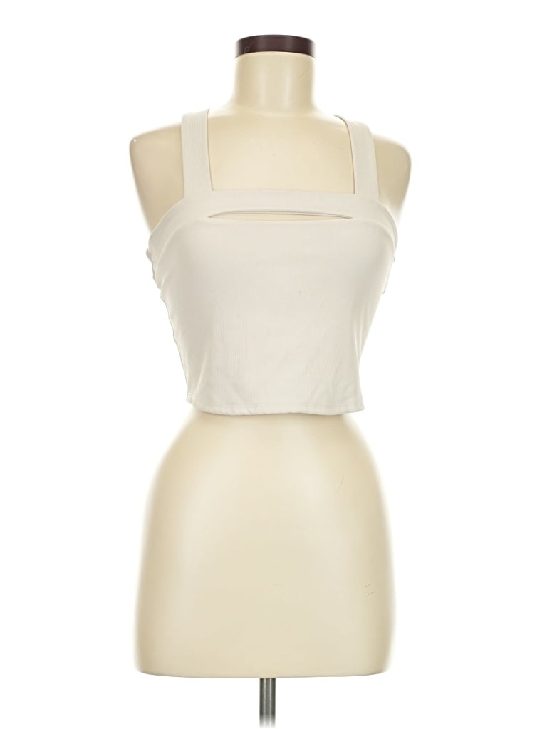 Pre-owned Sincerely Jules Tank Top Ivory Halter Neckline Tops