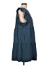 Unbranded Solid Blue Casual Dress Size XL - photo 4