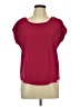 Pink Rose Burgundy Short Sleeve Blouse Size L - photo 1