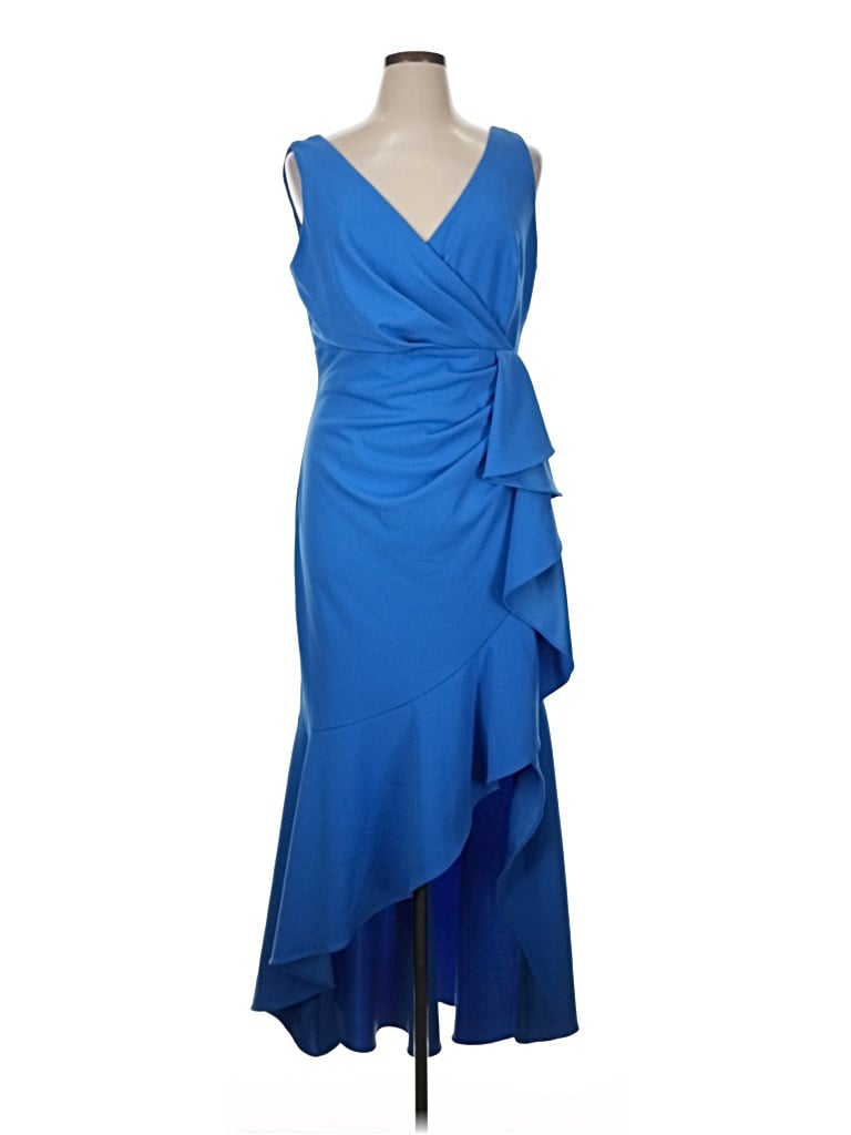 Pre-owned Betsy & Adam Cocktail Dress In Blue