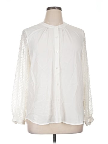 Rails Long Sleeve Silk Top (view 1)