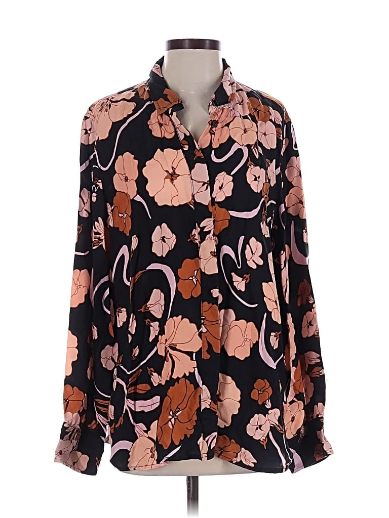 Pre-owned Jcrew Long Sleeve Blouse In Black
