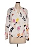 A New Day Floral Ivory Long Sleeve Blouse Size L - photo 1