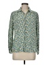 Max Studio 100% Rayon Print Green Long Sleeve Button-Down Shirt Size M - photo 1