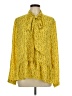 Ann Taylor LOFT 100% Polyester Floral Yellow Long Sleeve Blouse Size L - photo 1