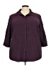 White Stag Burgundy 3/4 Sleeve Button-Down Shirt Size 3X - photo 1