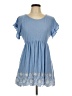 Speechless Blue Short Sleeve Blouse Size L - photo 1