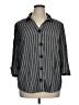 Maggie Barnes Stripes Gray 3/4 Sleeve Button-Down Shirt Size 1X - photo 1
