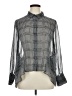 INC International Concepts 100% Polyester Houndstooth Silver Gray Long Sleeve Blouse Size XL - photo 1
