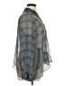 INC International Concepts 100% Polyester Houndstooth Silver Gray Long Sleeve Blouse Size XL - photo 4