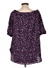 MICHAEL Michael Kors Purple Short Sleeve Blouse Size L - photo 2