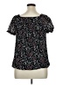 Ember 100% Polyester Black Short Sleeve Blouse Size XL - photo 2
