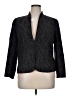 Coldwater Creek Chevron-herringbone Black Blazer Size 14 - photo 1