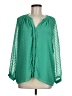 Gibson Look Green Long Sleeve Blouse Size M - photo 1
