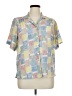 Allison Daley Color Block Blue Short Sleeve Blouse Size 14 Petite - photo 1