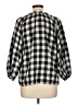 Time and Tru 100% Polyester Checkered-gingham Black 3/4 Sleeve Blouse Size L - photo 2