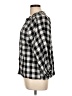Time and Tru 100% Polyester Checkered-gingham Black 3/4 Sleeve Blouse Size L - photo 5