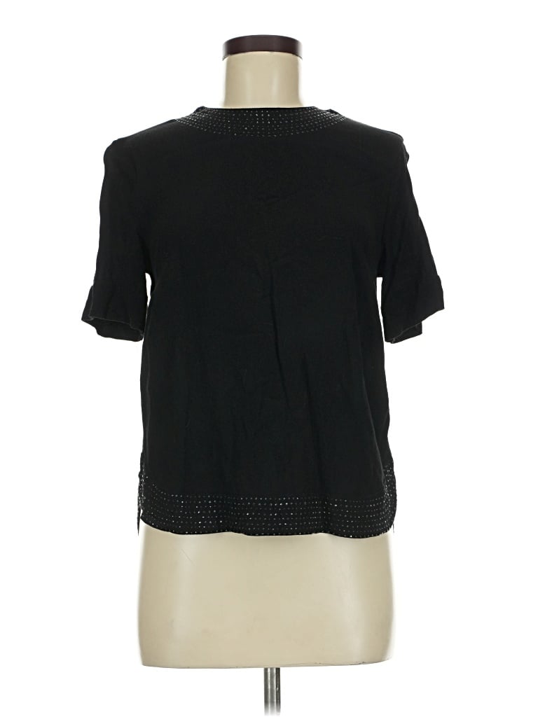 Pre-owned H&m Short Sleeve Top Black Crew Neck Tops