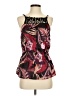 Cache 100% Silk Burgundy Sleeveless Silk Top Size S - photo 1