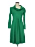 Muse Solid Green Casual Dress Size 8 - photo 1