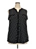 Elie McCarthey Polka Dots Black Sleeveless Blouse Size 2X - photo 1