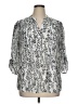 Indigo Rose Silver 3/4 Sleeve Blouse Size 1X - photo 1