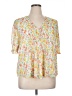 1.State 100% Polyester Yellow Short Sleeve Blouse Size XL - photo 1