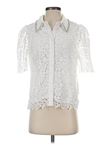 Aqua Short Sleeve Blouse (view 1)