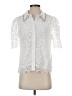 Aqua 100% Polyester White Short Sleeve Blouse Size S - photo 1