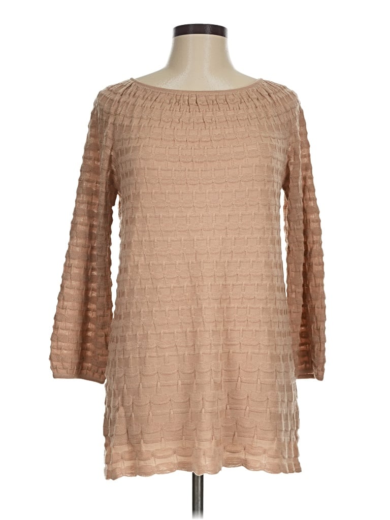 Pre-owned M Missoni 3/4 Sleeve Blouse In Tan