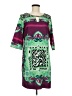 Robbie Bee 100% Polyester Print Green Casual Dress Size 8 - photo 1