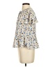 Gap 100% Polyester Floral Ivory Short Sleeve Blouse Size XS - photo 5