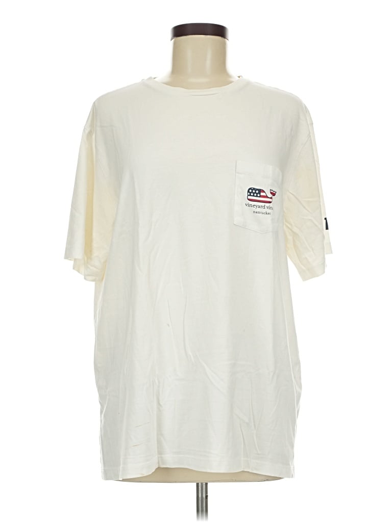 Pre-owned Vineyard Vines Short Sleeve T-shirt In Ivory