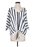 Alya Stripes White 3/4 Sleeve Blouse Size XS - photo 1