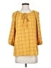 Olivia & Martin 100% Polyester Yellow 3/4 Sleeve Blouse Size S - photo 1
