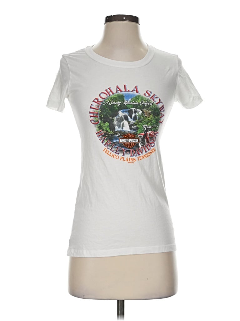 Pre-owned Harley Davidson Short Sleeve T-shirt In White