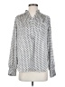 Dalia Collection 100% Polyester Polka Dots Silver Long Sleeve Blouse Size S - photo 1