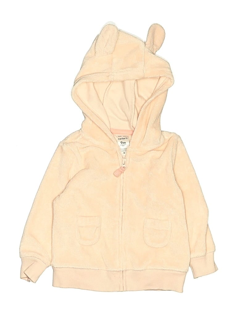 Pre-owned Carter's Babies' Zip Up Hoodie In Tan