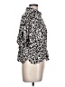 Nic + Zoe Animal Print Silver Short Sleeve Blouse Size L - photo 4