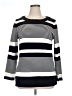 Talbots 100% Cotton Stripes Black Pullover Sweater Size XL - photo 1