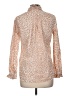 J.Crew 100% Cotton Animal Print Tan Long Sleeve Blouse Size 6 - photo 2