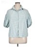 Missguided Checkered-gingham Teal 3/4 Sleeve Blouse Size XL - photo 1