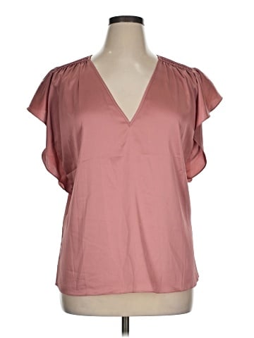 White House Black Market Short Sleeve Blouse (view 1)