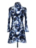 Sunny Leigh 100% Polyester Print Blue Cocktail Dress Size S - photo 2