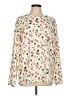 Lands' End 100% Cotton Floral Ivory Long Sleeve Blouse Size L - photo 1