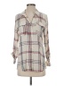 Olivia Grey Plaid Ivory 3/4 Sleeve Blouse Size XS - photo 1