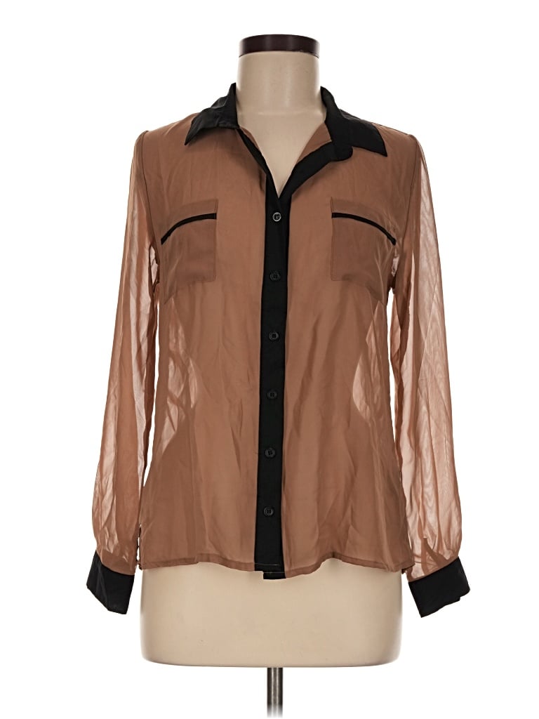 Pre-owned Mine Long Sleeve Blouse In Brown